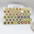 SINRONG Wholesale Cross Colorful Flower Diamond Pendant Rhinestones 17 Colors Handmade Jewelry Plum Diamond Buckle for DIY