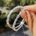 Aretes De Mujer Fashion Fine Jewelry Earrings 45mm Big Size Full Zircon Gold Plated Hoop Earrings Statement Earrings Women
