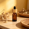 10ml Skin Care Body Oil Bottle Bamboo Essential Oil Amber Glass Dropper Bottle with Bamboo Cap