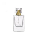 Wholesale 50ml Square Thick Bottom Transparent Screw Mouth Spray Glass Perfume Bottle
