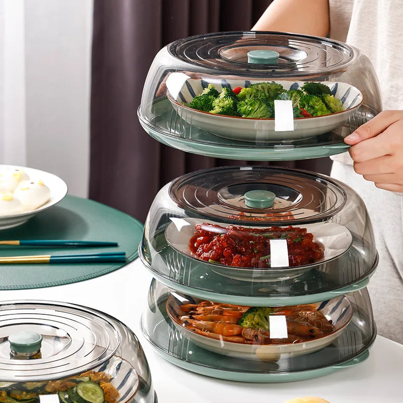 Hot Sale Plastic 1-5 Layer Food Storage Stackable Round Food Cover Microwave Cover for Food Cover