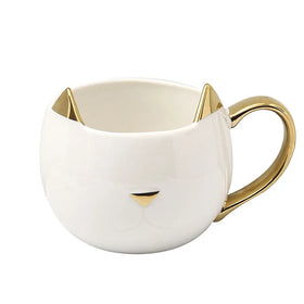 Round Big Belly Phnom Penh Gold Handle 3d Cat Office Cup Tea Milk Ceramic Coffee Mug