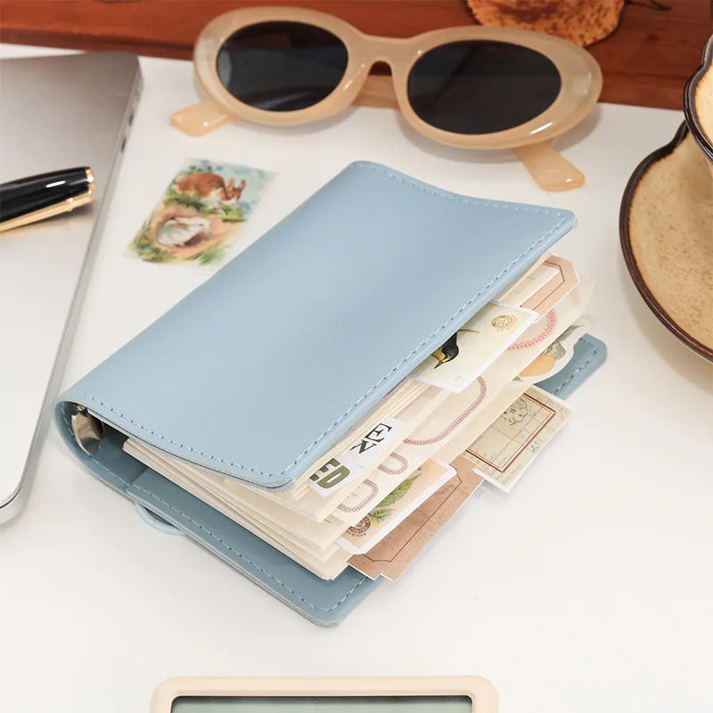 M5 Creative Trends Loose-leaf Notebook Portable Mini PU Leather Notepad Pocket Strap Daily Book Cover Bag Daily Use