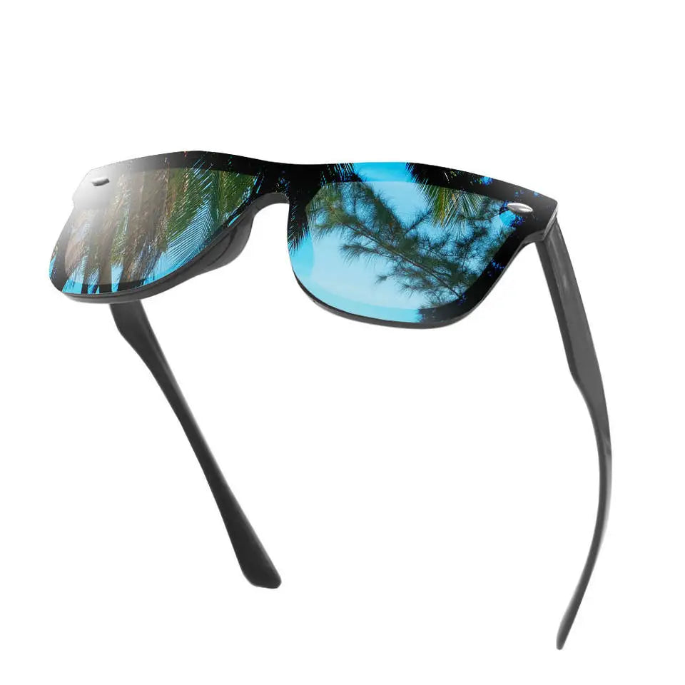 New Style Customizable Logo Multicolor Mirror UV400 PC Frame Sunglasses Unisex