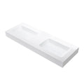 Italian Design Modern Solid Surface Bathroom Vanity Matte-Finished Artificial Stone Double Wall-Hung Wash Basin for Indoor Use