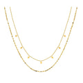 Women Fashion Minimalist Stainless Steel 18k Gold Plated Double Layered Necklace Layer Jewelry Set Female