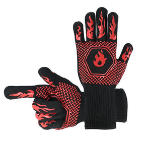 Hot Sell High Temperature Resistance BBQ Gloves Oven Mitts Fireproof Barbecue Heat Insulation Cooking Baking Gloves
