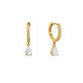 Wholesale Women Jewelry 925 Sterling Silver Diamond Stone Dangle Earrings 18k Gold Vermeil Hoop Earrings with Zircon