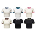 Women's T-Shirts 100% Cotton Tshirt Custom logo Blank Curve Bottom O-neck Tshirts