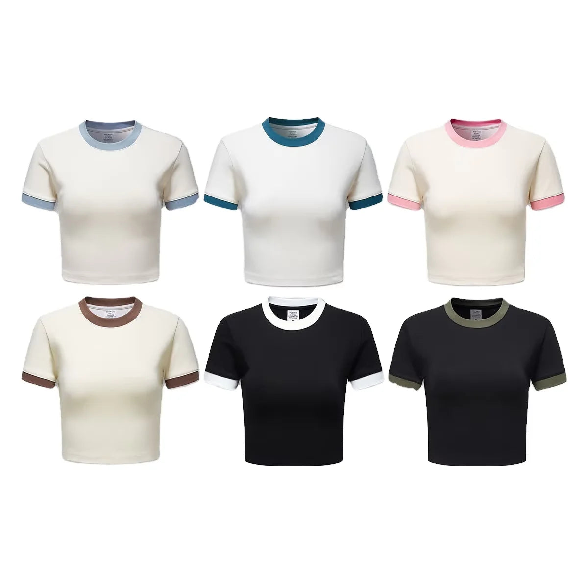 Women's T-Shirts 100% Cotton Tshirt Custom logo Blank Curve Bottom O-neck Tshirts