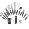 Manjia Multi-purpose Safety and Environmental Protection Rubber Handle Stainless Steel Kitchen Cutlery Set BFJM199 Kitchenware