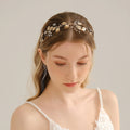 Antique Gold Retro Personality Girl Hair Accessories Ribbon Bride Rhinestone Hairband Wedding Diamond  Alloy Headwear Tiara