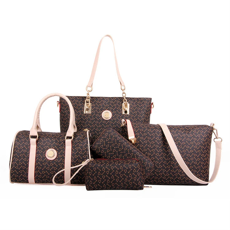 2024 Ladies Wholesale Cheap Hand Bags Handbag Sets 5 Pieces Women Bags Stylish Purse