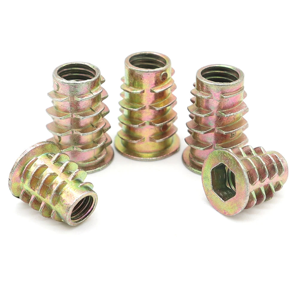 Wooden Furniture Screw in Sleeve Zinc Alloy Connecting Fastener Fitting Trapezoid Internal External Thread Dowel Nut