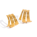 Women's 18K Gold Plated Stainless Steel Earrings Cartoon & Geometric Design for Parties & Anniversaries Wholesale Price