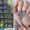 GREENKEM 12 Slot Box Shiny 3D Nail Crystal Diamond Gemstone Grass Sequin Glitter Art Decorations Crystal AB Big Nail Rhinestones