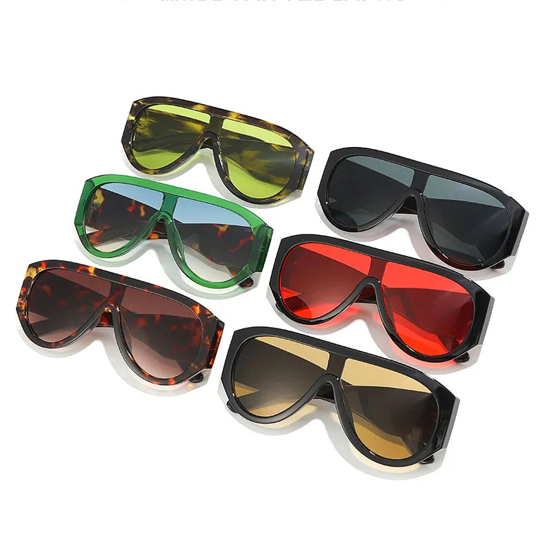 DL Glasses Hot Selling One Piece Lens Y2k Punk Oversized Sunglasses Light Weight UV400 Protection PC Frame Women 2025