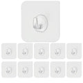 Transparent Plastic Adhesive Wall Hooks Self-Adhesive Clear Sticky Towel Hook Wall Hangers