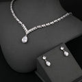 High Quality Classic Elegant Earrings Necklace Sets Jewelry Women Full Zircon Platinum Plated Bridal Jewelry Set
