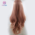 Furina Popular Pink Colored Synthetic Lace Wig Heat Resistant Fiber Wholesale Synthetic Wigs for Women