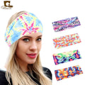 Sports Headband Tie Dyed Yoga Headband Fitness Hair Band Wide Elastic Band for Women Cotton Hair Wrap Ladies Hair Accessories