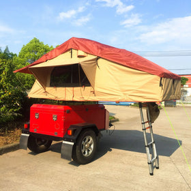 Soar Group Roof Tent Roofing Top Rooftent XL Four-Season Canvas One Bedroom & Living Room Aluminum Sliding Ladder