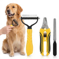 3 Pcs Yellow Professional Dog Nail Clippers - TPR Non-Slip Handle & Pet Nail Trimmer Kit with Pet File (In Stock)