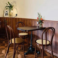 Walnut Color Dining Chair Restaurant Furniture Table Set Four Chairs Cafe Restaurant Coffee Shop Round Table Set