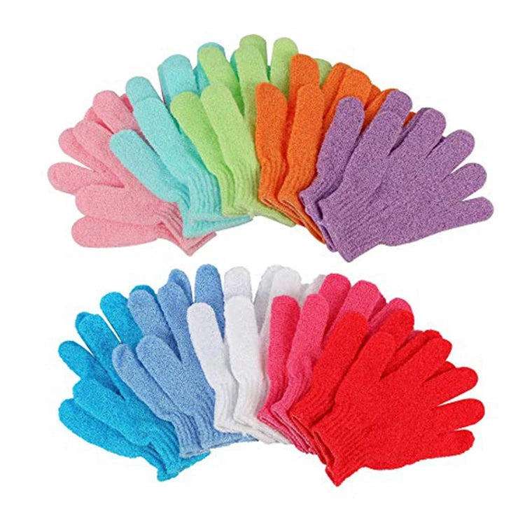 Eco-Certified Custom Nylon Bath Gloves Wholesale Bulk Packed Body Scrubber Exfoliating Shower Bath Brushes Sponges Scrubbers