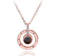 Hidden Camera 100 Language Round Heart Rose Gold Plates Trendy African Charm Chain Crystal Pendant I love U Jewelry Necklaces