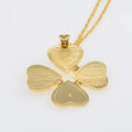 Vintage Four-dimensional Heart Shaped Four-leaf Clover Multi-layer Photo Box Frame Pendant Necklace SNAKE Chain Necklaces Alloy