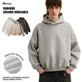 400-450gsm Thick Fleece Polyester Cotton Hoodies Custom 500gsm Men Oversized Acid Wash Distressed Crop Boxy Embroidered Hoodie