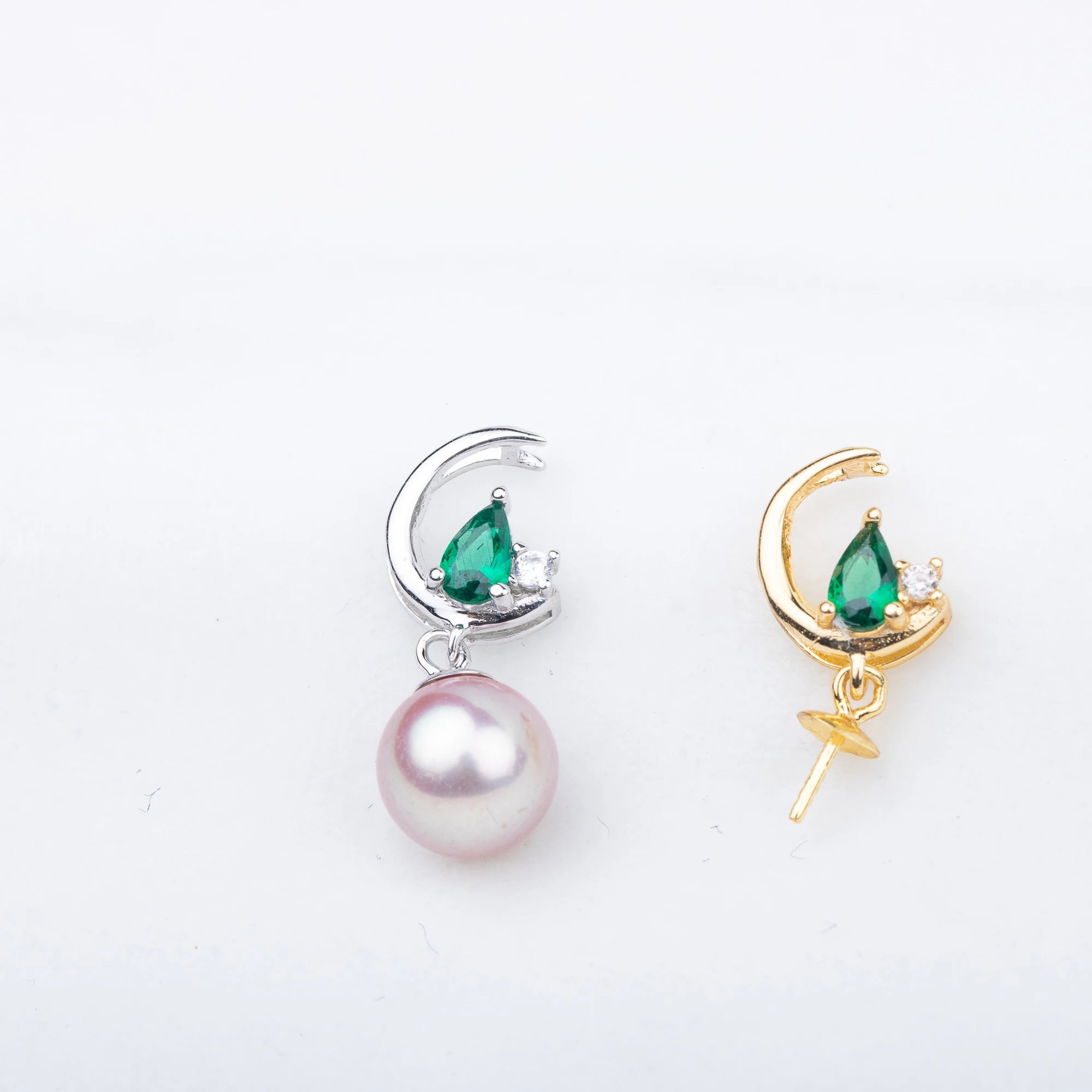 P010855 DIY 7-9mm Natural Freshwater Pearl Pendant Accessory 925 Sterling Silver Engagement Jewelry Necklace for Women