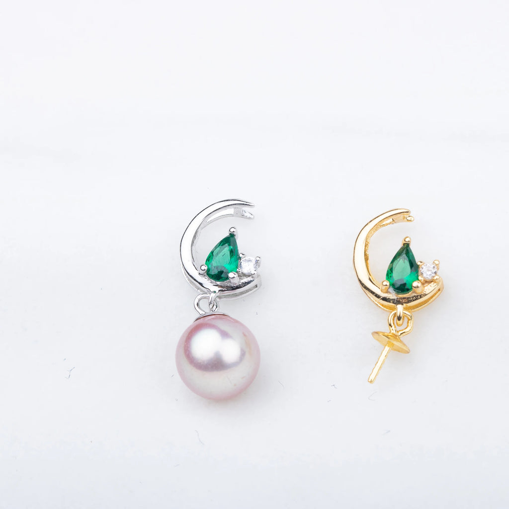 P010855 DIY 7-9mm Natural Freshwater Pearl Pendant Accessory 925 Sterling Silver Engagement Jewelry Necklace for Women