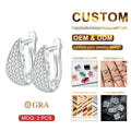 Luxury Jewelry Engagement Gifts Full Moissanite Diamond Woman Silver 925 Hoop Earrings