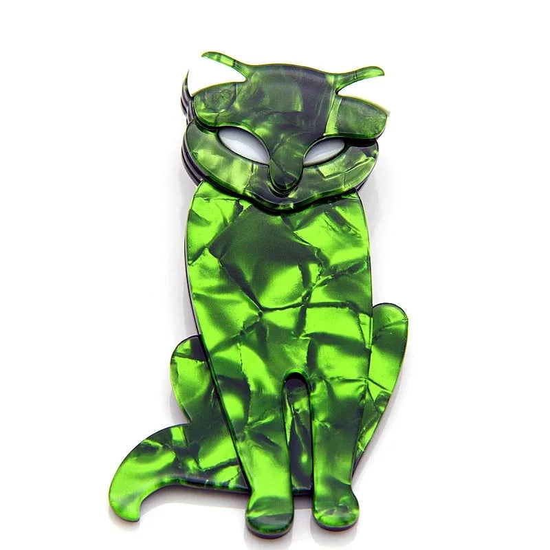 Cool Hiphop Big Animal Resin Clothing Brooch Pin Mixed Green Acrylic Resin Fox Decoration Brooch and Pin Custom Jewelry