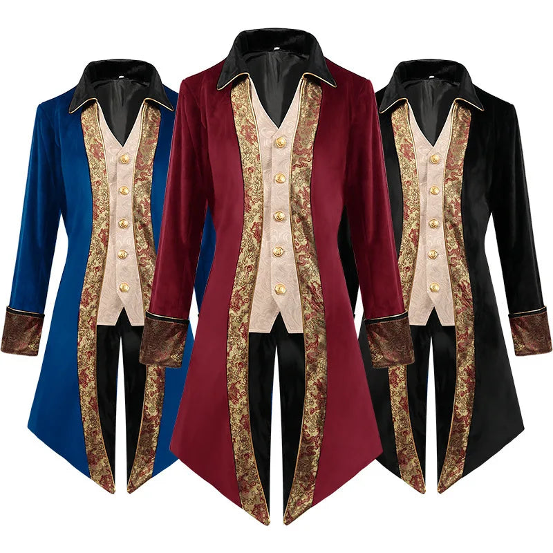 Men's Steam Dovetail Medieval Gothic Victorian Frock Coat Uniform