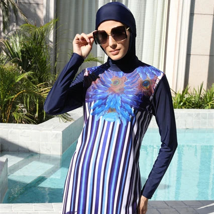 MOTIVE FORCE Oem Quality Conservative  Muslim Swimwear Printed Women's Beach Swimwear Wholesale Tankinis Swim Wear Burkini