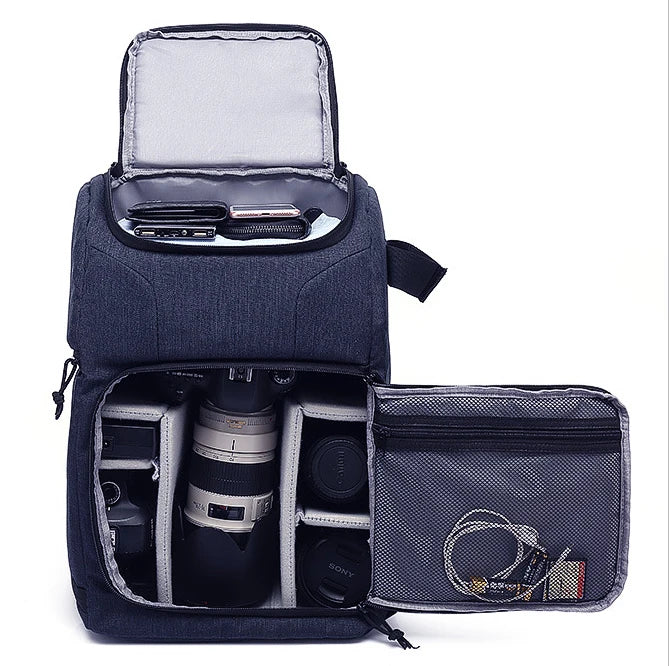 Custom Reusable Travel Hiking Photo Camera Video Backpack with Oxford+Aluminum Foil Material Waterproof Digital Gear Camera Bag