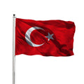 Wholesale Custom Size 100% Polyester Turkey Flag Double-Sided Printed Pennant Waterproof with Aluminum Flagpole Eco-Friendly