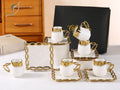 2026 New Arrived Qian Hu Ethiopian Marble Porcelain Teapot Coffee Cup Set Traditional Art Customization Logo for Gift One Set
