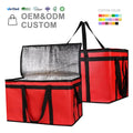 XXXL Size Insulated Food Delivery Bag Large Capacity Red Striped Pattern Grocery Cold Storage for Pizza Delivery