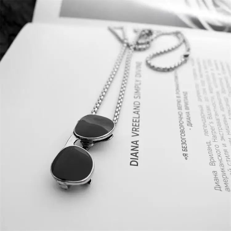 Sun Sunglasses Necklace Hip Hop European and American Pendant Simple Fashion Jewelry