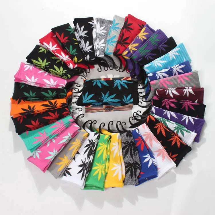 Sport Cotton Socks Maple Leaf Socks Custom Men Socks