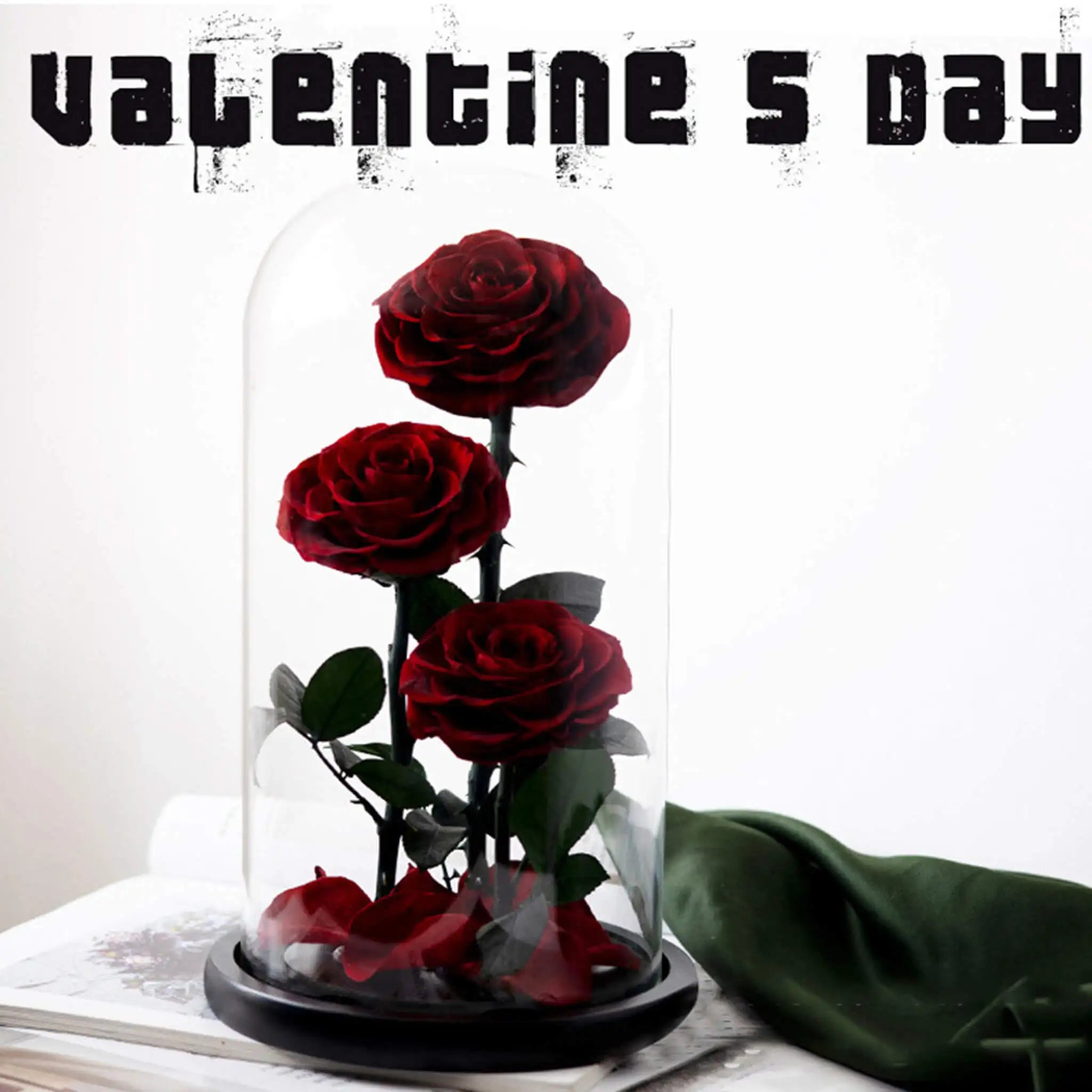 Wholesale Beauty and the Beast Eternal Roses   Prince 15*30 Preserved Rose in Glass Gift Box for Girlfriend
