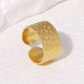 Beimai Customizable Stainless Steel Open Ring Punk Hip-hop Style with Irregular Hammer Pattern Fashionable Accessory MegaBDM