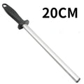 8 Inch Sharpening Rod High Hardness Knife Steel Sharpener for Kitchen Knives -Silver Finish