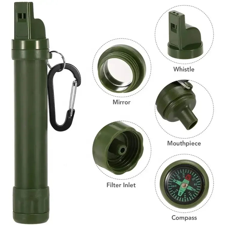 Camping Outdoor Emergency Best Drinking Survival Gear Multi-function Water Purification Filter Straw