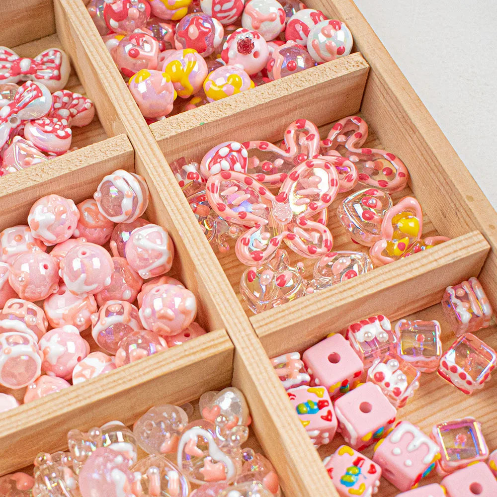 CJ New Design Hand-painted Acrylic Beads Various Sizes Colors & Shapes for Phone Chain & Home Decor