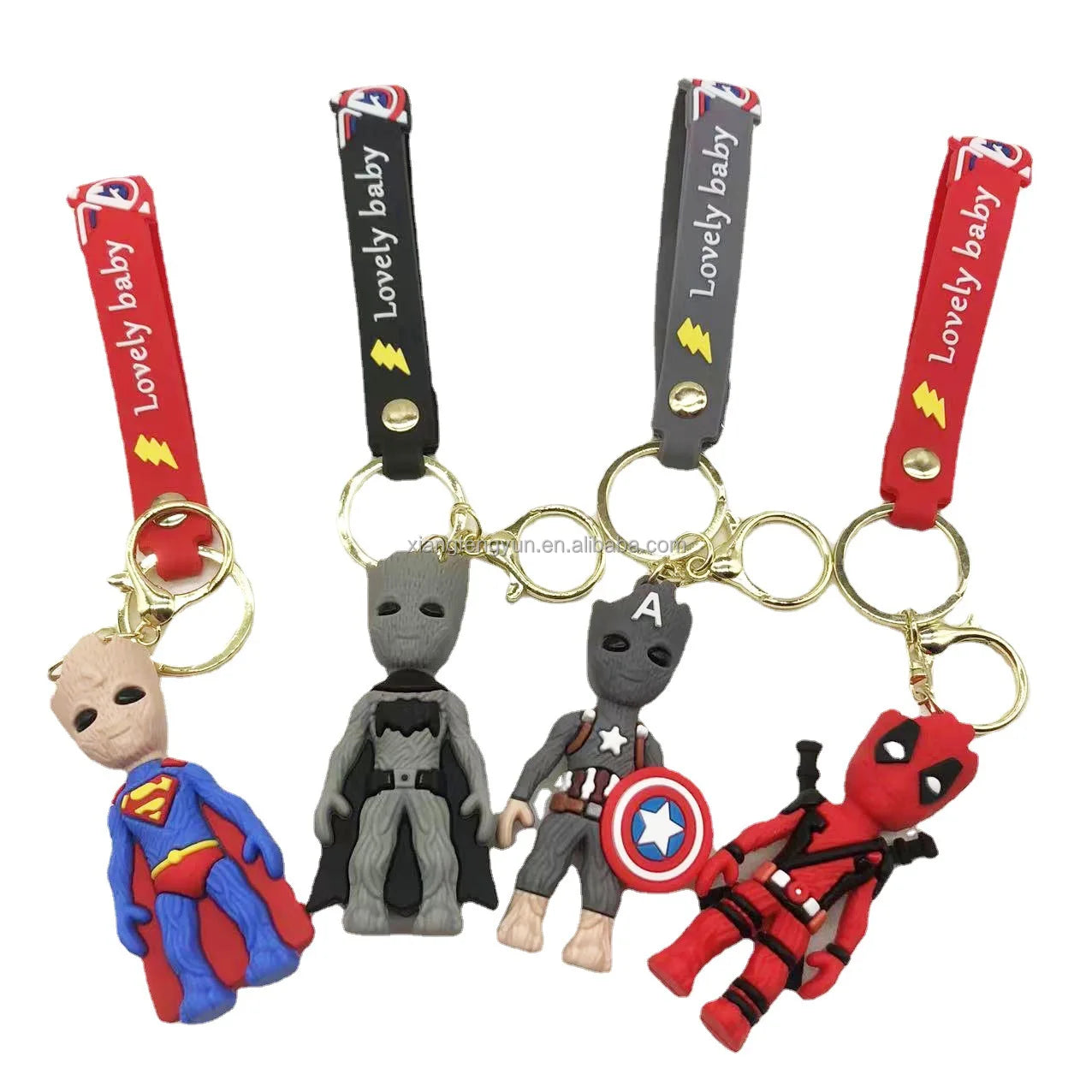 Personalized Promotion Gift Plastic Keychain Cute Cartoon Anime Rubber Pvc Keychain Custom Logo 2d 3d Soft Pvc Rubber Key Chains